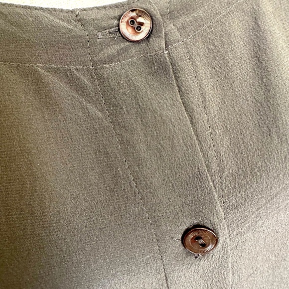 Eileen Fisher gray and black tunic dress with buttons, pockets. Size medium. - Picture 2 of 7